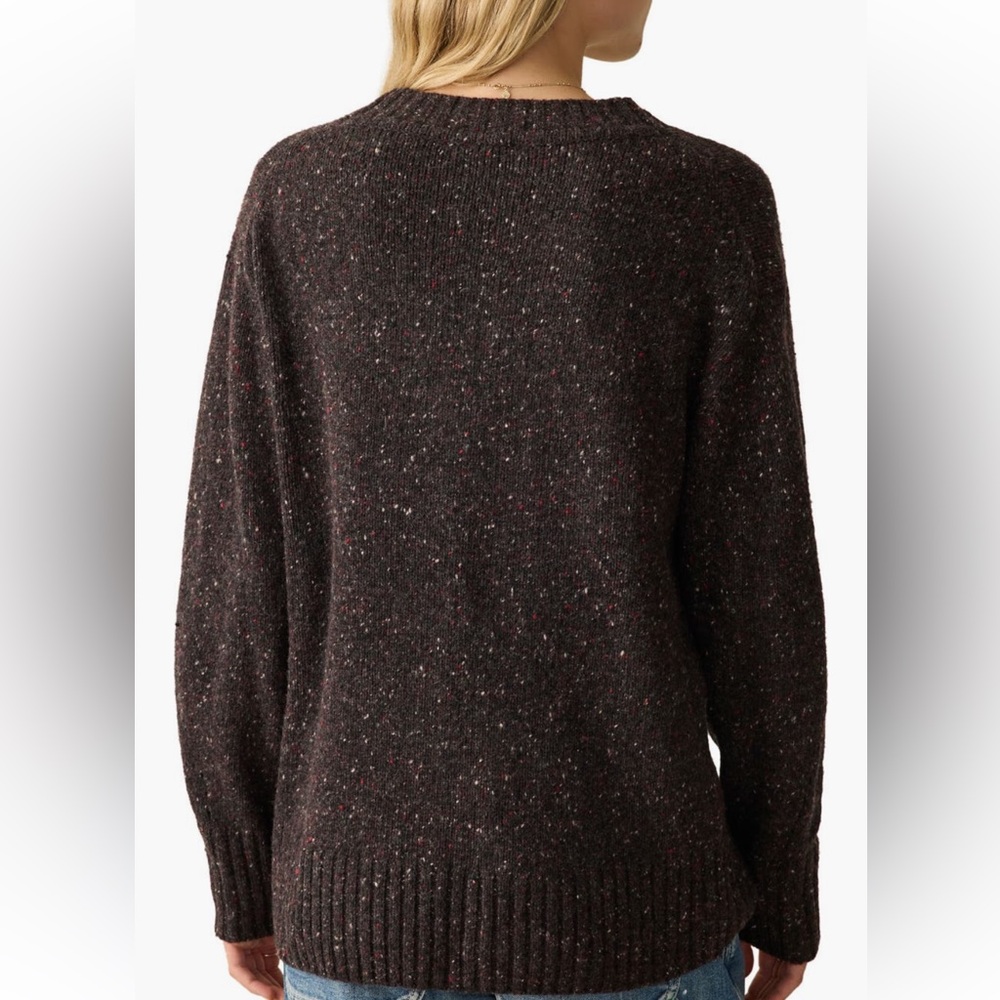 Faherty Driftwood Donegal Merino Wool BlackBerry V-Neck Sweater - Picture 10 of 10